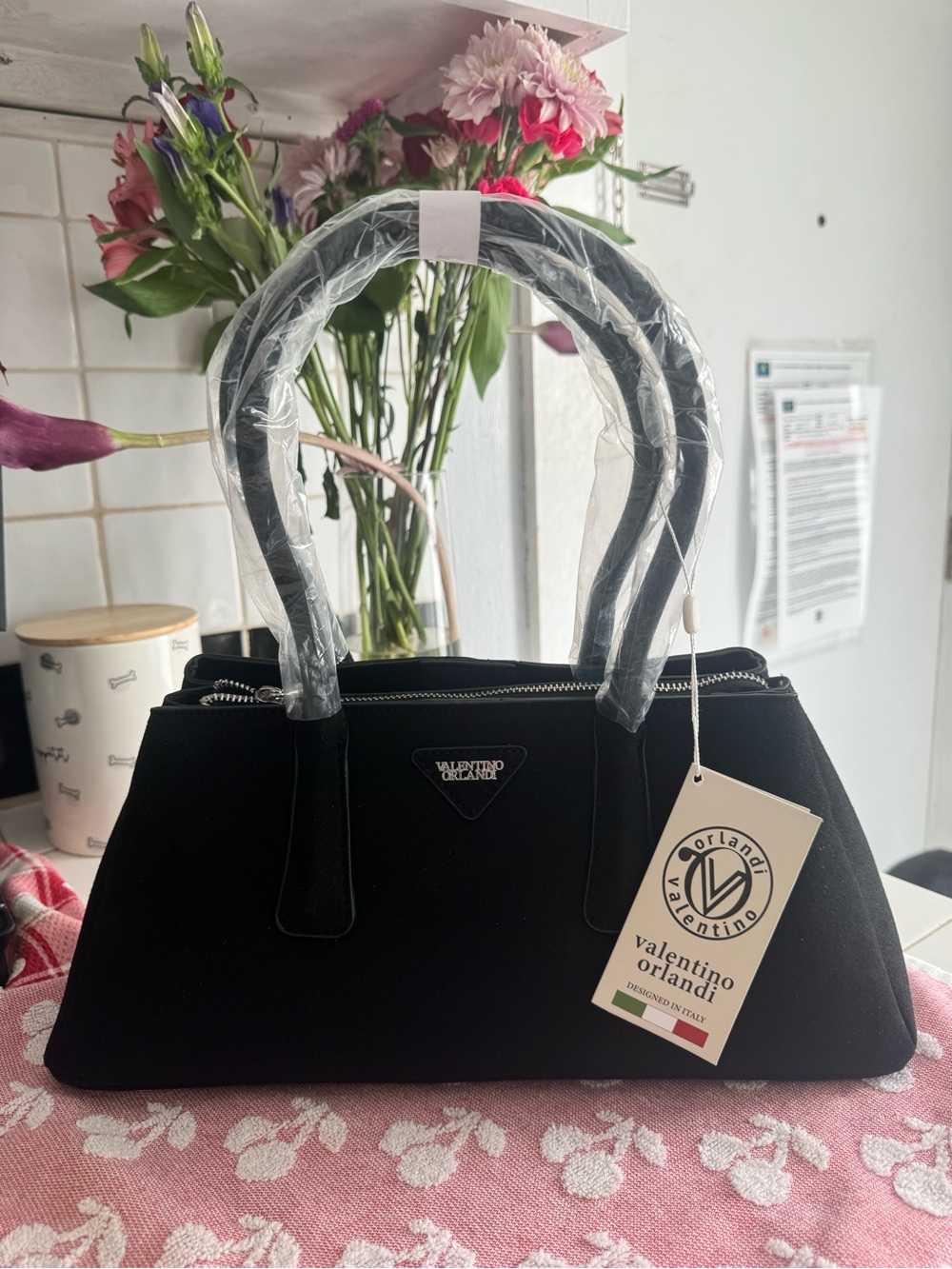 Valentino Orlandi Black Structured Shoulder Bag